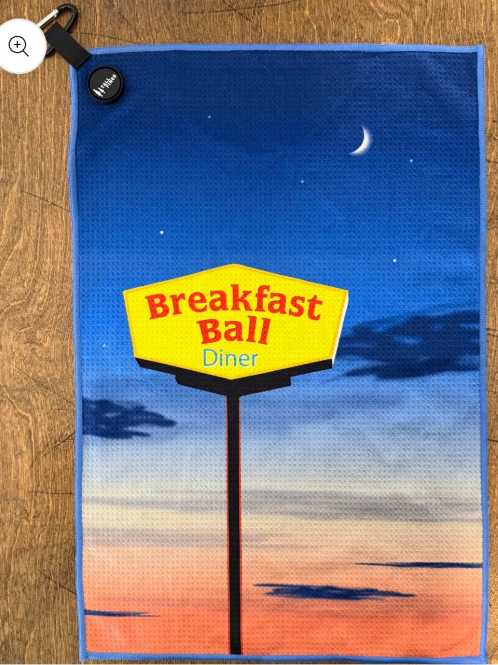 Tall Pines Golf Breakfast Ball Diner Magnetic Golf Towel NWT